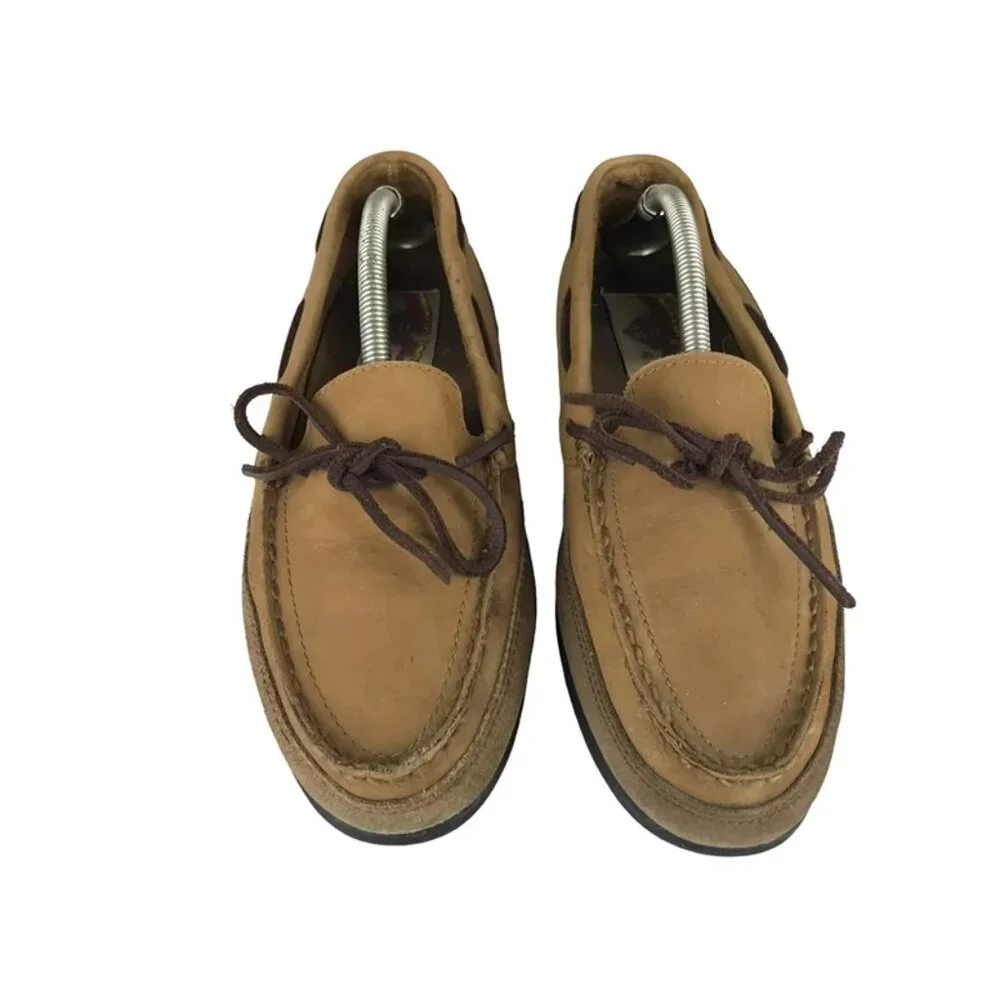 Panama Jack Mens Brown Leather Moc‎ Toe Slip On Boat Shoes Size US 8.5